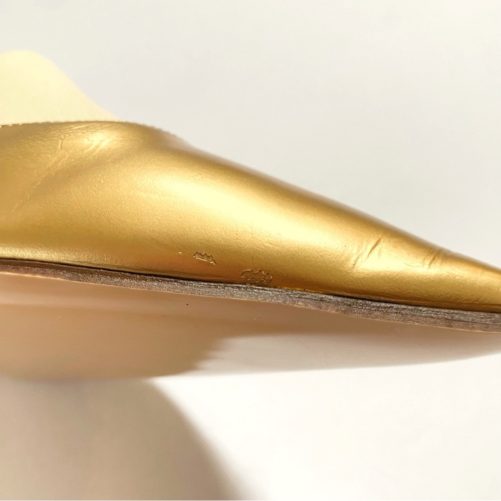 JIMMY CHOO METALLIC GOLD POINTED TOE METAL HIGH HEEL PUMPS - Picture 13 of 13